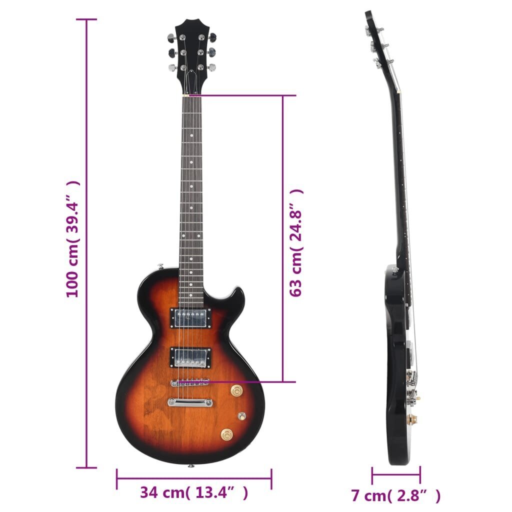 Elektrinė gitara su dėklu VidaXL 4/4 39 kaina ir informacija | Gitaros | pigu.lt