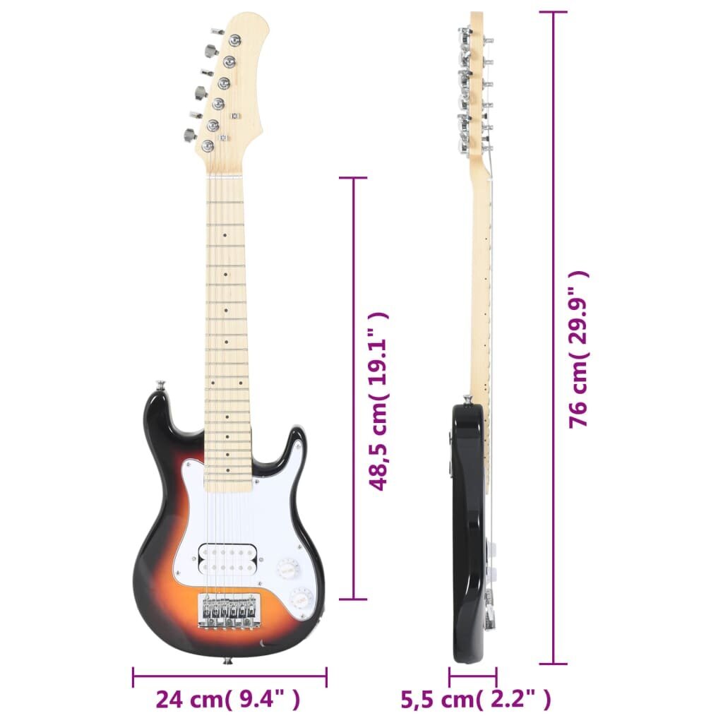 Elektrinė gitara su dėklu VidaXL 3/4 30 kaina ir informacija | Gitaros | pigu.lt