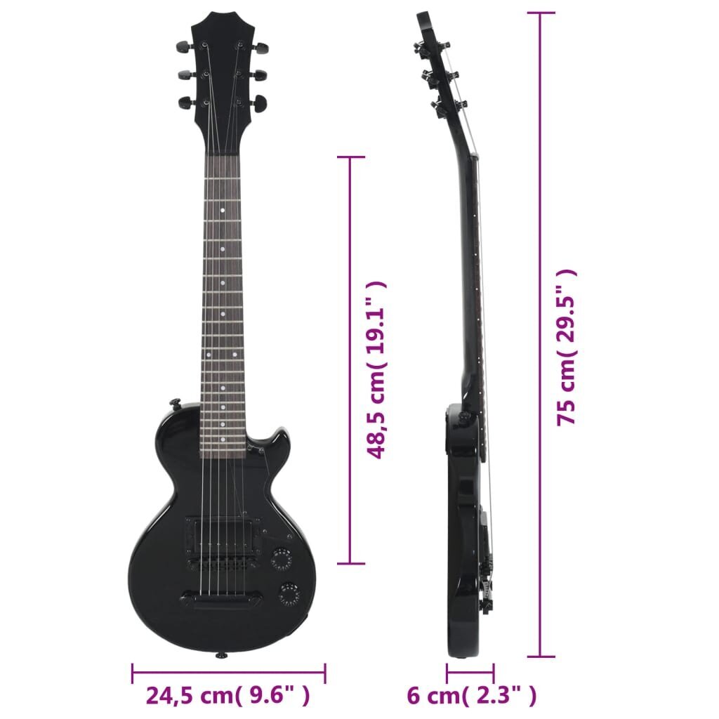 Elektrinė gitara su dėklu VidaXL 3/4 30 kaina ir informacija | Gitaros | pigu.lt