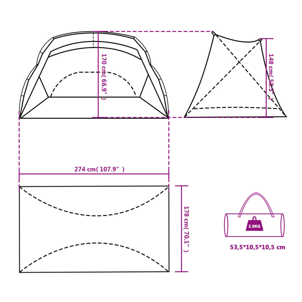 Paplūdimio palapinė Taffeta, žalia цена и информация | Palapinės | pigu.lt