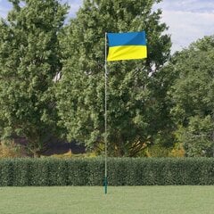 Ukrainos vėliava su stiebu, 5,55 m цена и информация | Флаги и аксессуары к ним | pigu.lt