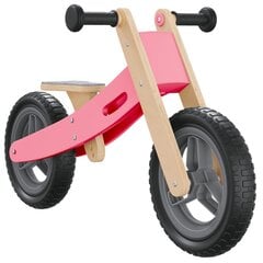 Dviratis medinis balansinis dviratis vidaXL, rožinis цена и информация | Балансировочные велосипеды | pigu.lt