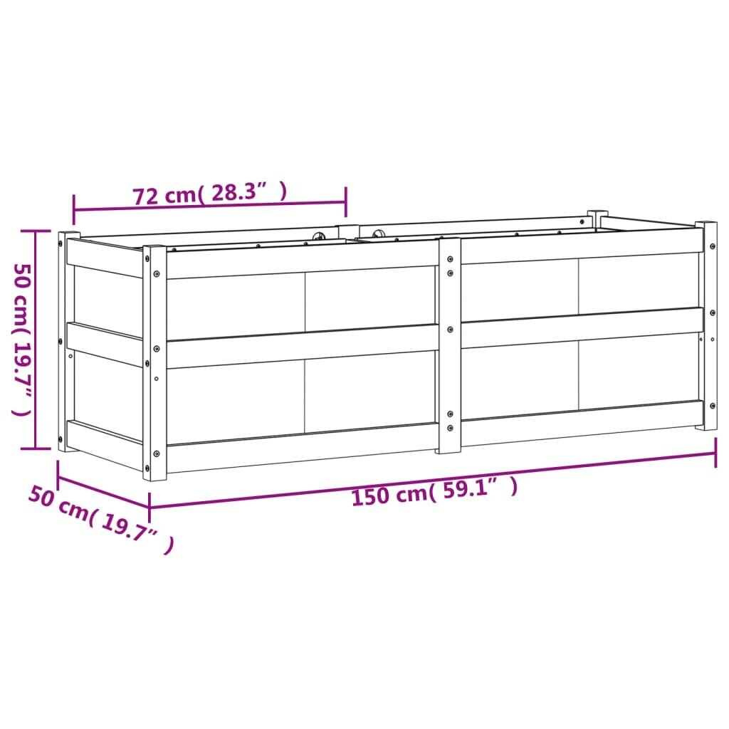 Sodo lovelis, 150x50x50 cm kaina ir informacija | Loveliai | pigu.lt