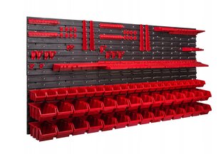 Sienelė įrankiams su įvairiomis lentynomis 170x78cm kaina ir informacija | Įrankių dėžės, laikikliai | pigu.lt