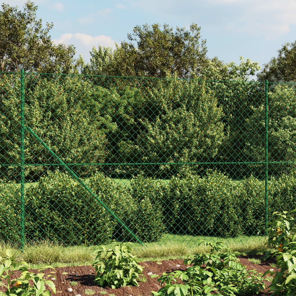 Tinklinė tvora su flanšais, žalios spalvos, 2x10m kaina ir informacija | Tvoros ir jų priedai | pigu.lt