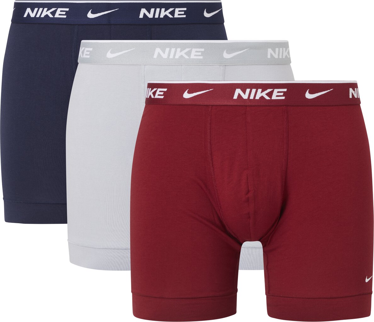 Nike vyriški bokseriai EVERYDAY COTTON STRETCH 3 vnt., tamsiai mėlyna-šviesiai pilka-bordo kaina ir informacija | Trumpikės | pigu.lt