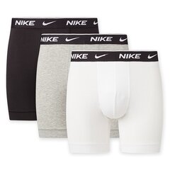 Nike vyriški bokseriai EVERYDAY COTTON STRETCH 3 vnt., juoda-balta-šviesiai pilka цена и информация | Мужские трусы | pigu.lt