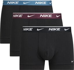 Nike vyriški bokseriai EVERYDAY COTTON STETCH TRUNK 3 vnt., juodi цена и информация | Трусы | pigu.lt