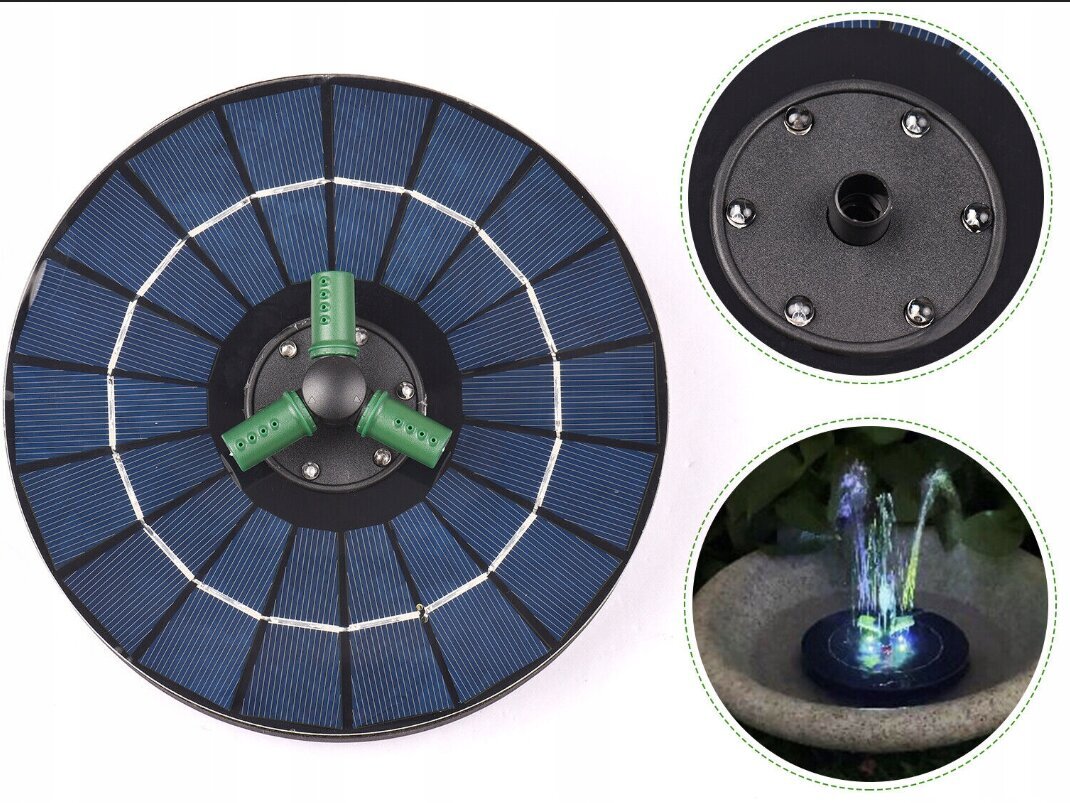 LED sodo fontanas su saulės baterijomis RGB, 1 vnt. kaina ir informacija | Sodo dekoracijos | pigu.lt