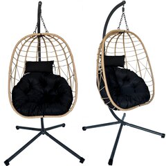 Pakabinamas fotelis pagalve Viking, smėlio spalvos kaina ir informacija | Lauko kėdės, foteliai, pufai | pigu.lt