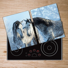Pjaustymo lentelė Pilki arkliai žiemą, 2x40x52 cm, 2 vnt. kaina ir informacija | Pjaustymo lentelės | pigu.lt