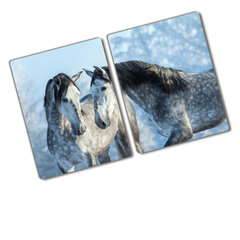 Pjaustymo lentelė Pilki arkliai žiemą, 2x40x52 cm, 2 vnt. kaina ir informacija | Pjaustymo lentelės | pigu.lt