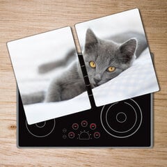 Pjaustymo lentelė Pilka katė, 2x40x52 cm, 2 vnt. kaina ir informacija | Pjaustymo lentelės | pigu.lt