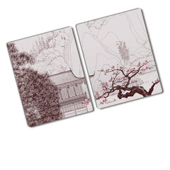 Pjaustymo lentelė Kinijos peizažas, 2x40x52 cm, 2 vnt. kaina ir informacija | Pjaustymo lentelės | pigu.lt