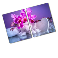 Pjaustymo lentelė Orchidėja ir širdis, 2x40x52 cm, 2 vnt. kaina ir informacija | Pjaustymo lentelės | pigu.lt