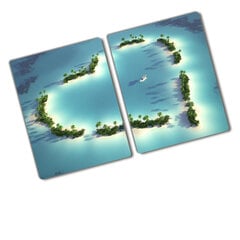 Pjaustymo lentelė Salos širdies forma, 2x40x52 cm, 2 vnt. kaina ir informacija | Pjaustymo lentelės | pigu.lt