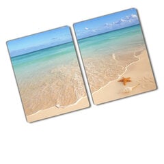 Pjaustymo lentelė Jūrų žvaigždė paplūdimyje, 2x40x52 cm, 2 vnt. цена и информация | Разделочная доска | pigu.lt