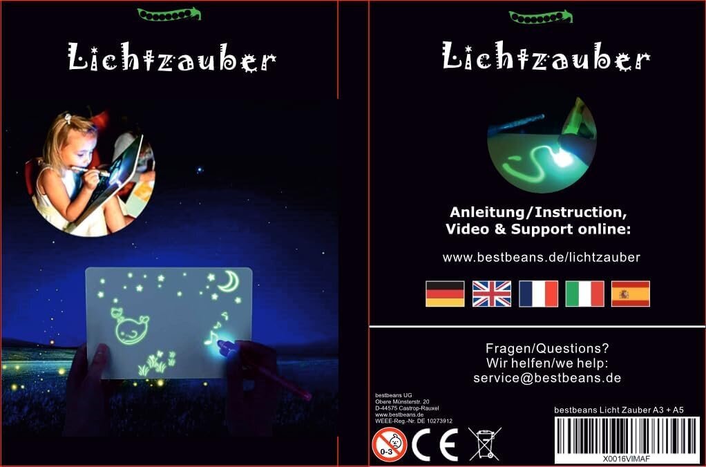 Piešimo lentų rinkinys Lichtzauber Light Magic A3+A5 цена и информация | Lavinamieji žaislai | pigu.lt