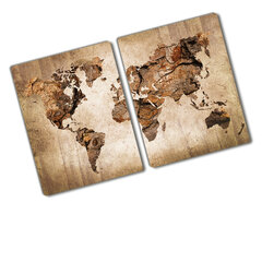 Pjaustymo lentelė Medinis pasaulio žemėlapis, 2x40x52 cm, 2 vnt. kaina ir informacija | Pjaustymo lentelės | pigu.lt