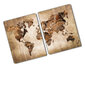 Pjaustymo lentelė Medinis pasaulio žemėlapis, 2x40x52 cm, 2 vnt. kaina ir informacija | Pjaustymo lentelės | pigu.lt