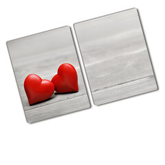 Pjaustymo lentelė Širdelės, Mediena, 2x40x52 cm, 2 vnt. kaina ir informacija | Pjaustymo lentelės | pigu.lt