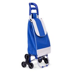 Pirkinių vežimėlis su 6 ratukais Modern home, mėlynas kaina ir informacija | Pirkinių krepšiai | pigu.lt