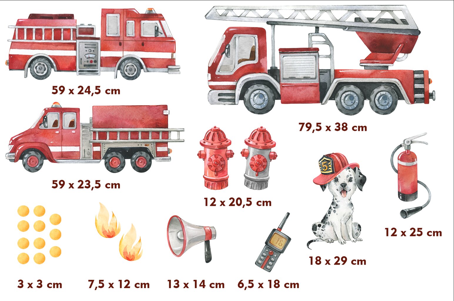 Sienų lipdukai ugniagesių brigados ugniagesių automobilių ugniagesys kaina ir informacija | Lipnios plėvelės pagal spec. užsakymą | pigu.lt