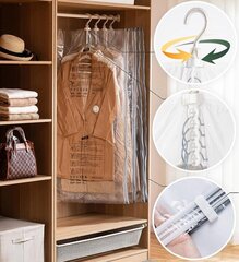Vakuuminis maišas drabužiams su 5 pakabomis, 70x100 cm kaina ir informacija | Pakabos, maišai drabužiams | pigu.lt