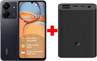 Xiaomi Redmi 13C 8/256GB Midnight Black + Xiaomi Mi Power Bank 3 Ultra Compact, 10000 mAh цена и информация | Мобильные телефоны | pigu.lt