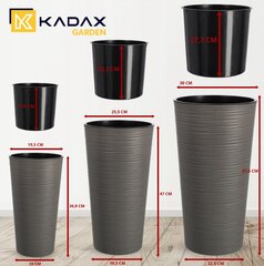 Vazonų komplektas Kadax, 15 x 19,5 x 36,8 cm kaina ir informacija | Vazonai | pigu.lt