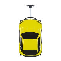 Vaikiškas lagaminas Mašina, geltonas цена и информация | Чемоданы, дорожные сумки  | pigu.lt
