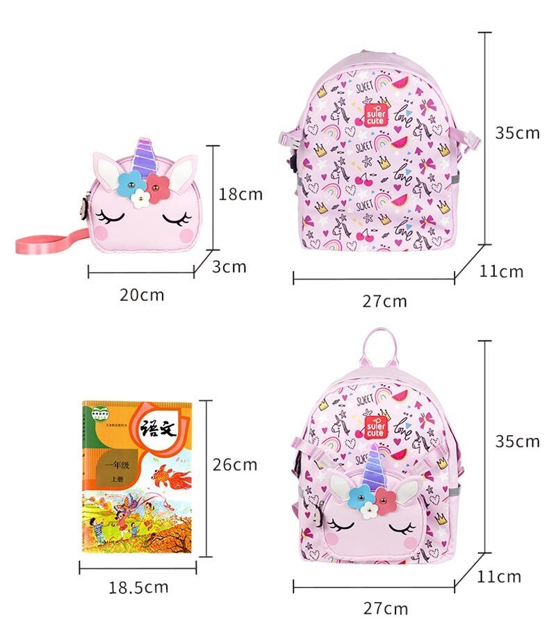 Vaikiška kuprinė Smart Mama Vienaragis, rožinė kaina ir informacija | Kuprinės mokyklai, sportiniai maišeliai | pigu.lt