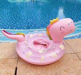 Pripučiamas plaukimo ratas Smart Mama Dinozauras, 54 x 27 cm, rožinis kaina ir informacija | Pripučiamos ir paplūdimio prekės | pigu.lt