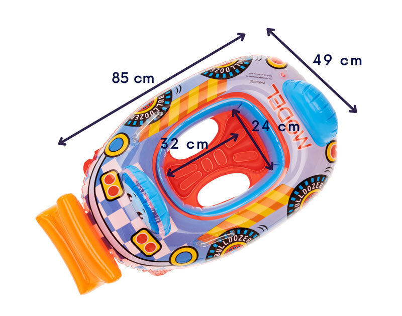 Pripučiamas plaukimo ratas Smar Mama Buldozeris, 49 x 85 cm, įvairių spalvų kaina ir informacija | Pripučiamos ir paplūdimio prekės | pigu.lt