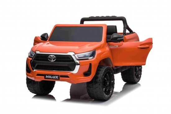 Vienvietis vaikiškas elektromobilis Toyota Hilux, oranžinis цена и информация | Elektromobiliai vaikams | pigu.lt