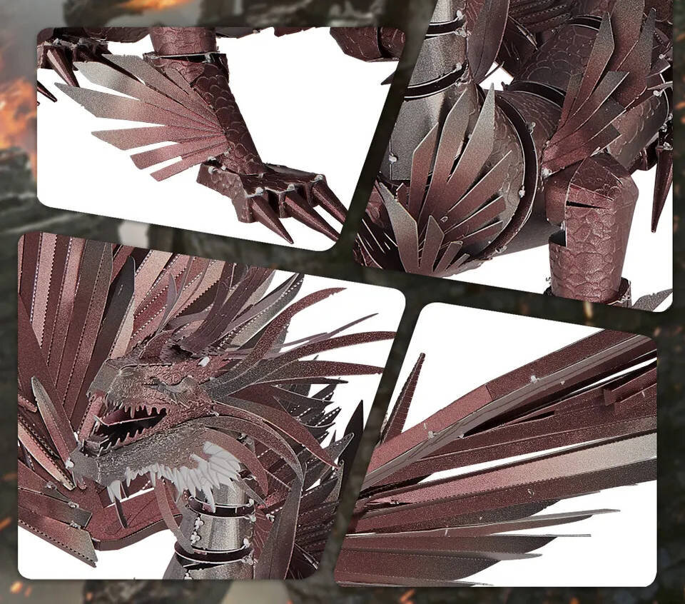 Metalinė dėlionė 3D modelis Firestorm Dragon Piececool, 203 d. цена и информация | Konstruktoriai ir kaladėlės | pigu.lt