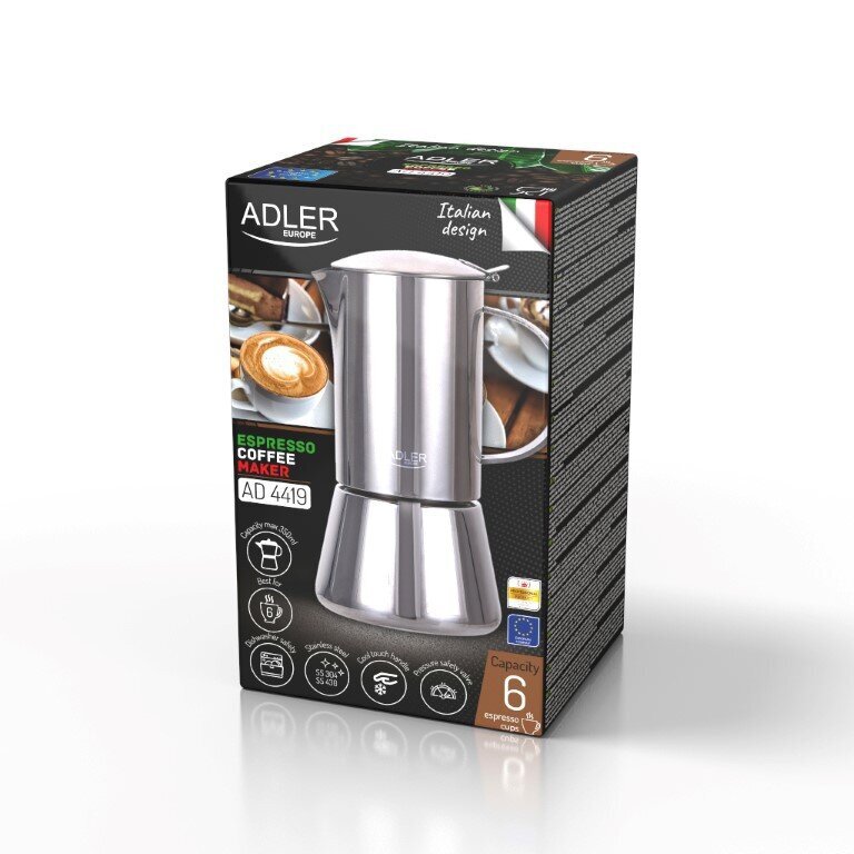 Adler Espresso kavinukas 6 puodeliams, 350 ml цена и информация | Kavinukai, virduliai | pigu.lt