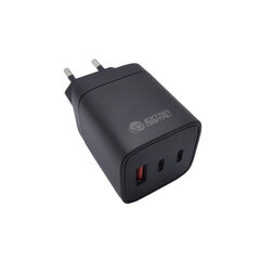 Зарядное устройство GaN 2x USB Type-C, USB Type-A: 65 Вт, PPS цена и информация | Зарядные устройства для телефонов | pigu.lt