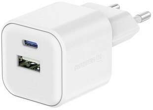 Swissten 3арядное устройство GaN USB-C 35W PD / USB-A 27W QC цена и информация | Зарядные устройства для телефонов | pigu.lt