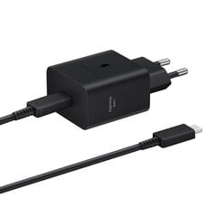 Samsung EP-T4511XBE Low Standby Зарядное устройство USB-C 45W для путешествий + 5A USB-C кабель для передачи данных Черный цена и информация | Зарядные устройства для телефонов | pigu.lt