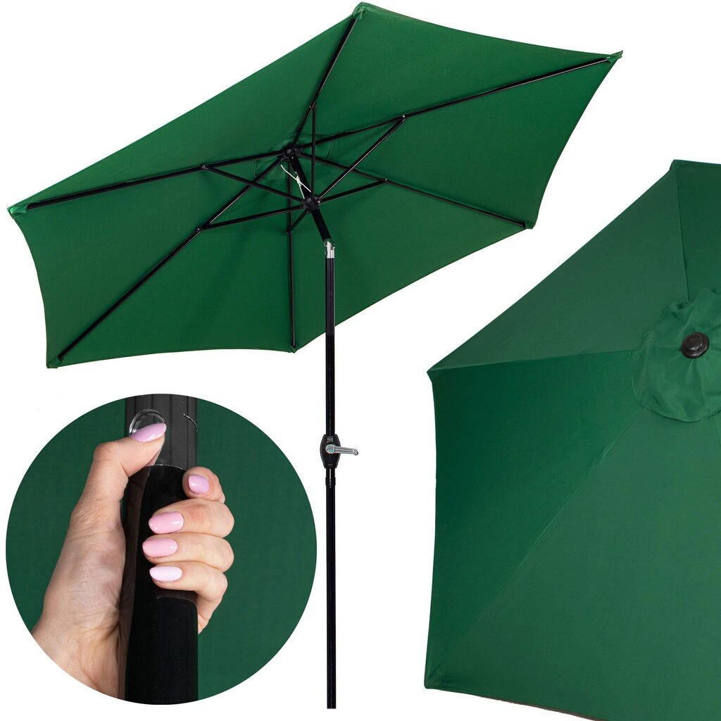 Sodo skėtis Springos GU0033, žalias kaina ir informacija | Skėčiai, markizės, stovai | pigu.lt