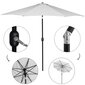 Sodo skėtis Springos GU0034, baltas kaina ir informacija | Skėčiai, markizės, stovai | pigu.lt