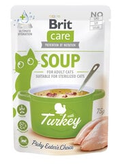 Brit Care Cat Soup Turkey sriuba su kalakutiena katėms, 75g цена и информация | Консервы для кошек | pigu.lt
