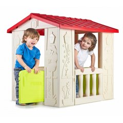 Vaikiškas sodo namelis su balkonu, Happy House Feber, baltas/raudonas, 104x90x107 cm kaina ir informacija | Vaikų žaidimų nameliai | pigu.lt