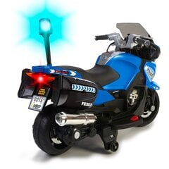Детский полицейский мотоцикл с 12V, синий и белый, Feber цена и информация | Электромобили для детей | pigu.lt