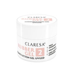 Nagų priauginimo gelis Claresa Rubber Gel, 2 rožinis, 12 g цена и информация | Средства для маникюра и педикюра | pigu.lt