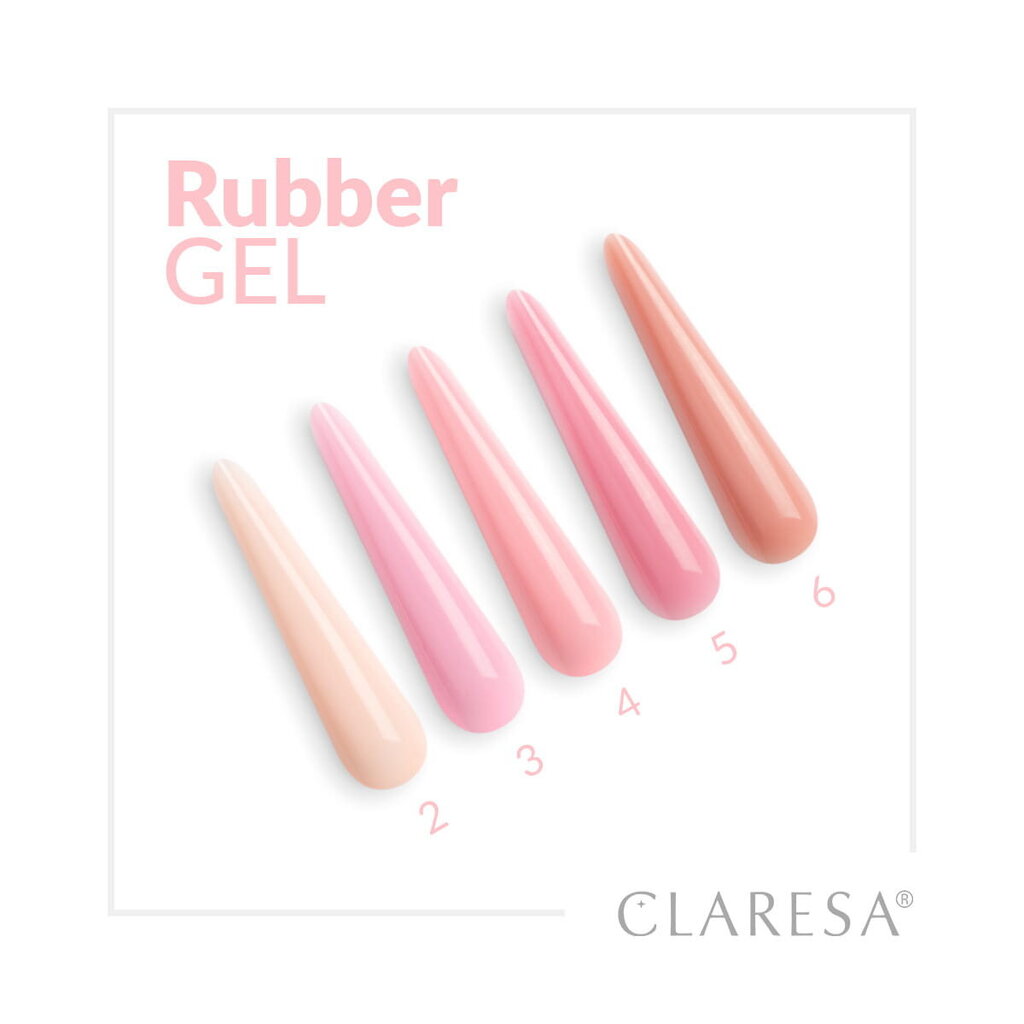 Nagų priauginimo gelis Claresa Rubber Gel, 2 rožinis, 12 g цена и информация | Manikiūro, pedikiūro priemonės | pigu.lt