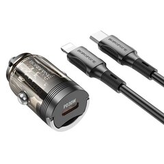 Borofone Car charger BZ29 Ray - Type C - PD 30W 3A with Type C to Lightning transparent-black цена и информация | Зарядные устройства для телефонов | pigu.lt