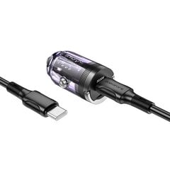 Borofone Car charger BZ29 Ray - Type C - PD 30W 3A with Type C to Type C transparent-purple цена и информация | Зарядные устройства для телефонов | pigu.lt