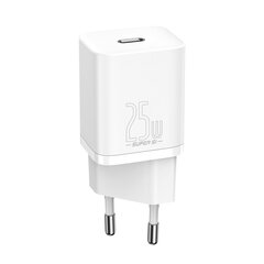 Быстрое сетевое зарядное устройство, Baseus Super Si, PD, 25 Вт, 3A QC, кабель USB-C 1 м., черный цена и информация | Зарядные устройства для телефонов | pigu.lt